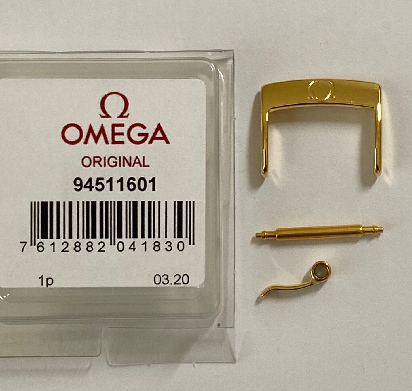 ORIGINAL OMEGA 16mm GOLD CLASP BUCKLE # 94511601 FITS 16mm STRAP BREADTH