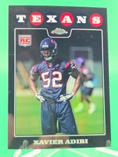 Xavier Adibi 2008 Topps Chrome Refractor Rookie Card RC TC254 Texans. rookie card picture