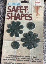 Vintage 1997 Safe-T-Shapes Antypoślizgowa wanna Zielone stokrotki - Made In USA - Nowa