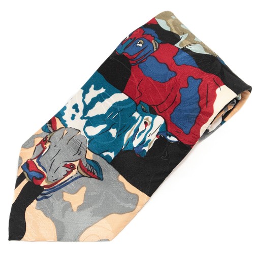 Carlo Ricci Cow Print 100% Silk Neck Tie
