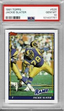1991 Topps #526 Jackie SLATER - PSA 10+++ HOF Rams - pop 3