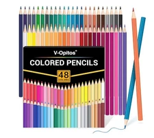 48 Pack Colored Pencils Set, Pre-Sharpened Coloring, Ideal Art Supplies 