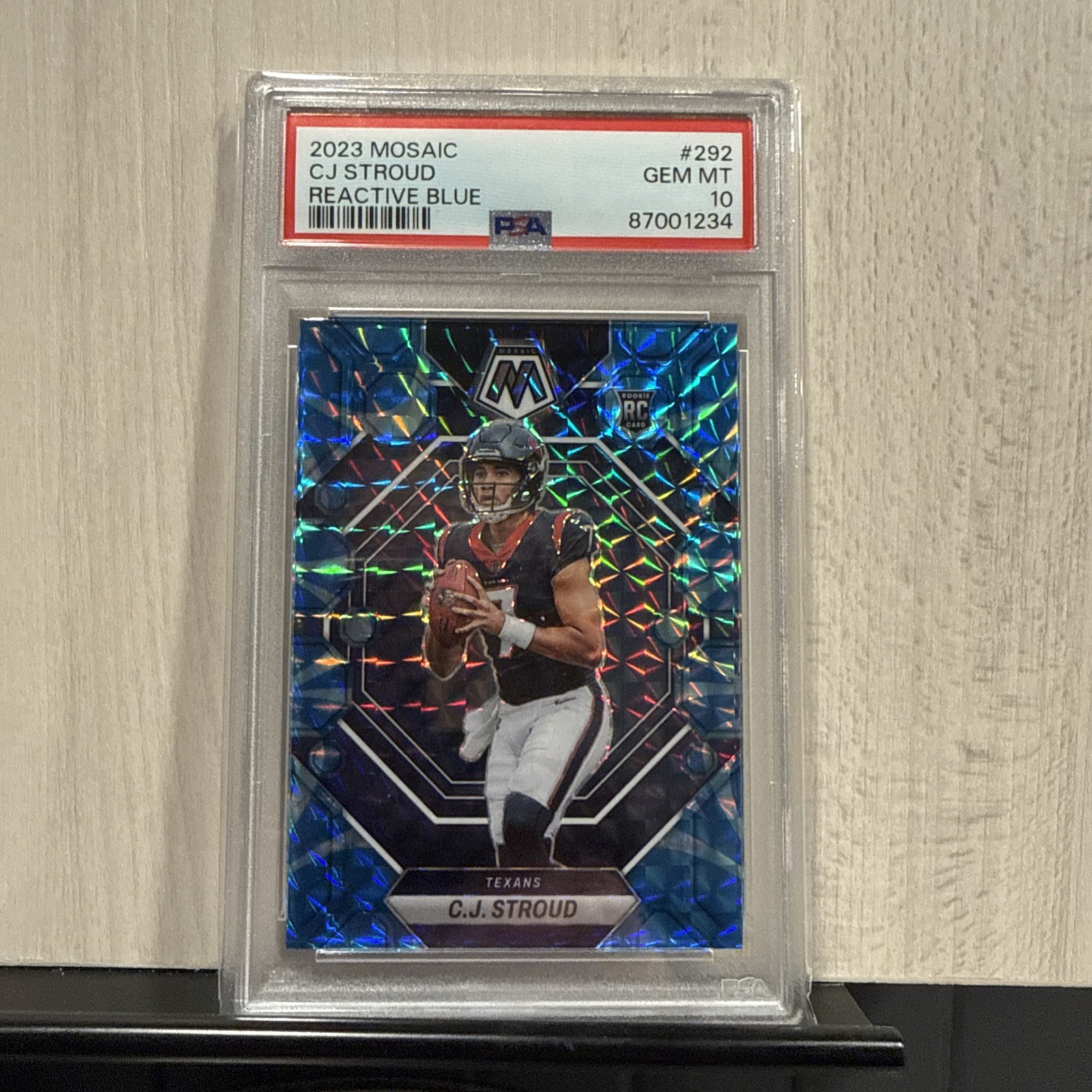 2023 Mosaic CJ Stroud RC Reactive Blue Rookie #292 Texans PSA 10 Gem Mint