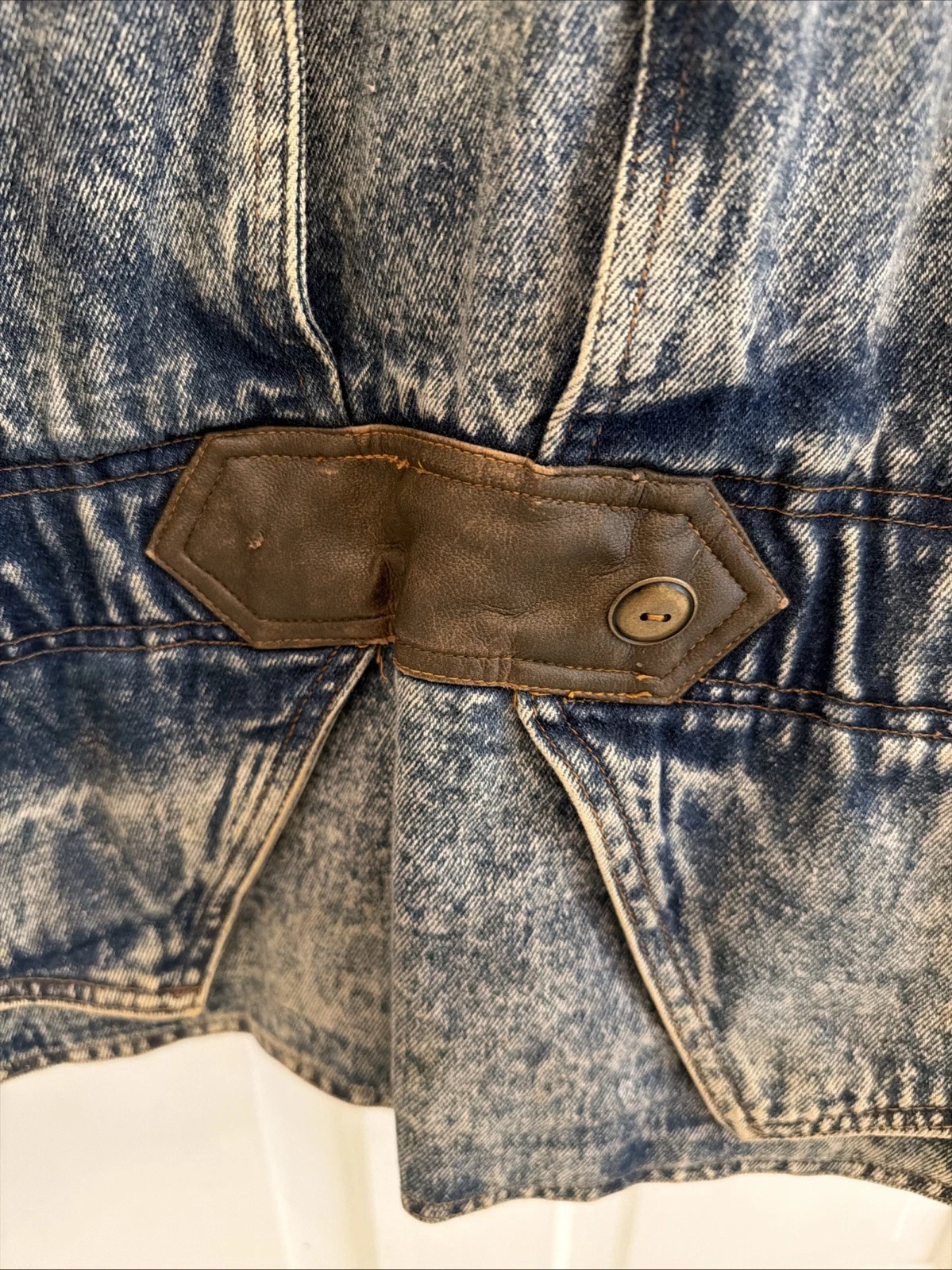 Rare Vintage “Current Seen” Acid Washed Denim Jacket 70s/80s Plaid Lining - product detail image 8