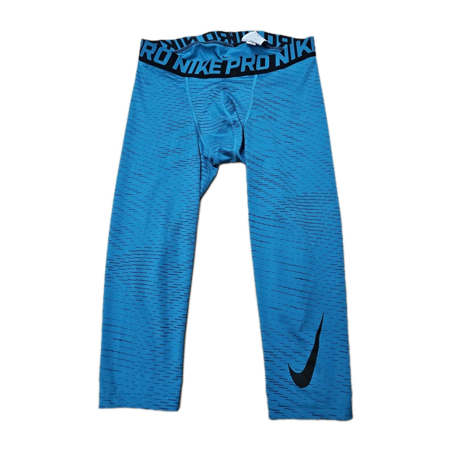 FILA Nike Pro Dri Fit Capri Crop Leggings Pantaloni Compressione Uomo Verde Medio 837994