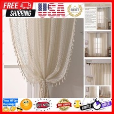 Light Filtering Bohemian Lace Curtain Panels 59" W x 84" L - Eco-Friendly Decor