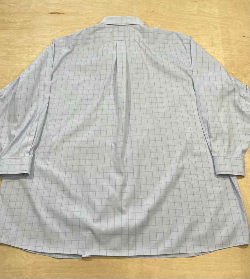 JoS. A. Bank Men's Travelers Coll. Blue Regular Fit Dress Shirt Size 20-35 - Image 3 of 4