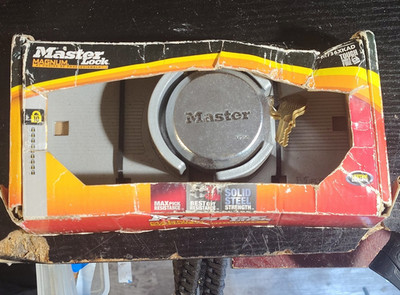 Master Lock M736XKAD Shrouded Padlock Solid Steel Silver Magnum Strength