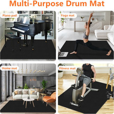 4X6Ft Drum Rug 5Mm Thickened Soundproof Mat with Non-Slip Grip Bottom Carpet