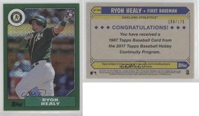 2017 Topps Silver Pack 1987 Design Chrome Green /175 Ryon Healy #87-RH Rookie RC