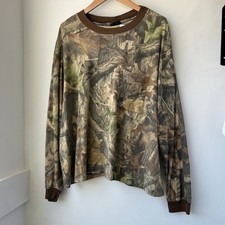 VINTAGE 90s Liberty Advantage RealTree Camo Long Sleeve Ringer T-Shirt sz XL