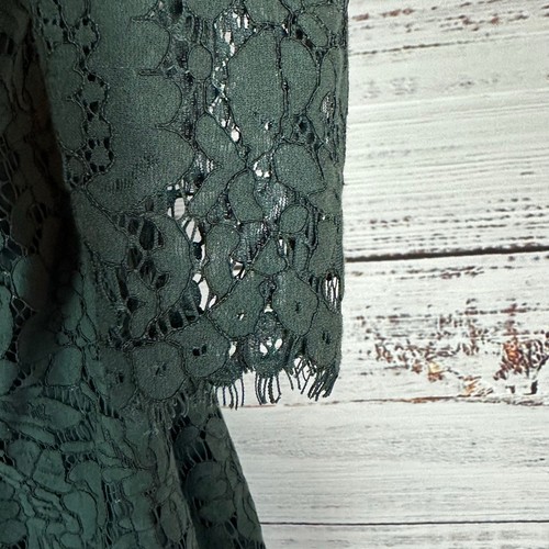 Women's EUC Torrid Dark Green Lace Open Front Blazer Jacker Career Size 00 Large - Picture 4 of 8