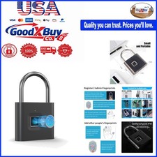 Wireless USB Fingerprint Lock Waterproof for Gym, Home, Office Cabinets, Blac...