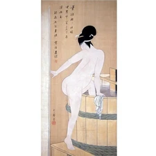 Kitagawa Utamaro Bathing Beauty Illustration Cold Spring Bathing Large Size