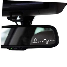 2 X Love You Car Decal Rearview Mirror Decal Sticker for Car White Love You