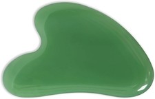 Gua Sha Jade Stone Massage Tool, Guasha Tool for Face and Deep Green