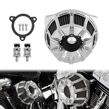 Chrome Stripe Air Filter Gray Element For Harley 17-25 Touring Street Road Glide