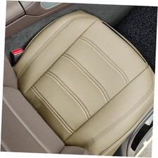 Faux Leather Front Car Seat Covers Bottom Seat Cushion Covers, 1 Pack Brown