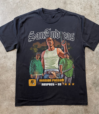 GTA San Andreas CJ Grove Street T-Shirt Grand Theft Auto Gamer Tee S-5XL