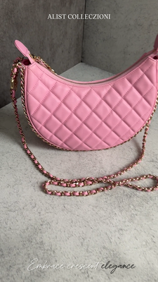 Chanel 23P Small Half Moon Hobo Bag In Lilac Pink With Gold
