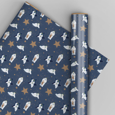 The Snowman & Snowdog Weihnachts-Geschenkpapier, 4 Bögen, 4 Anhänger
