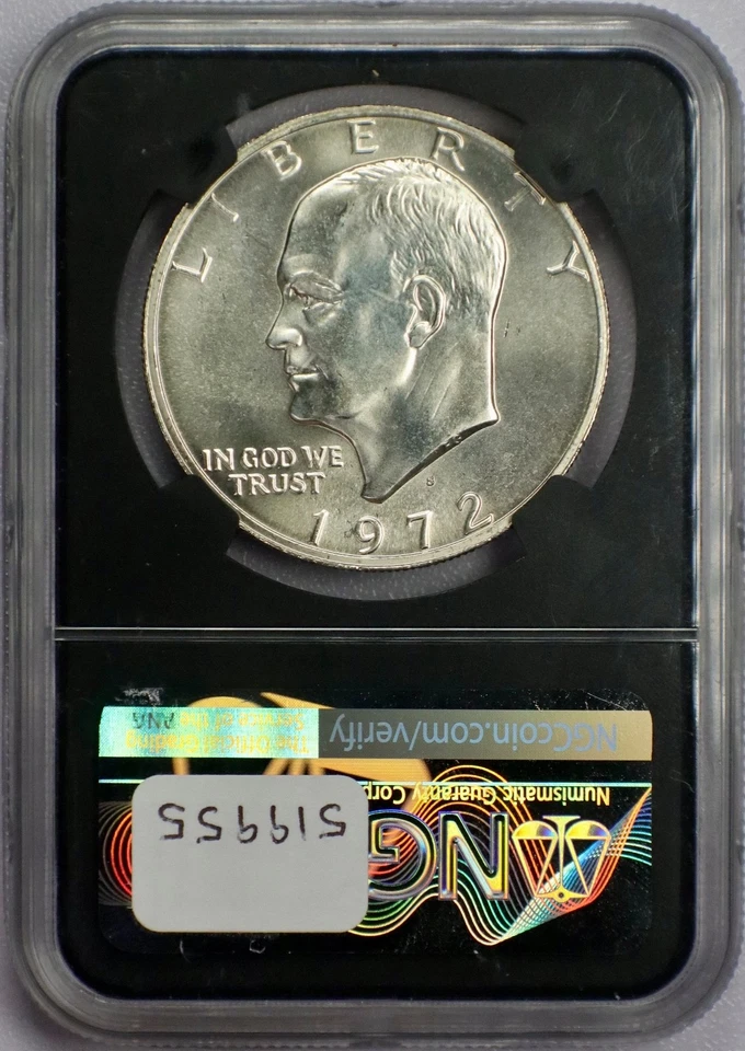 1972-S Silver Eisenhower Dollar - NGC MS 67 Charlie Duke Signed - Image 2 of 2