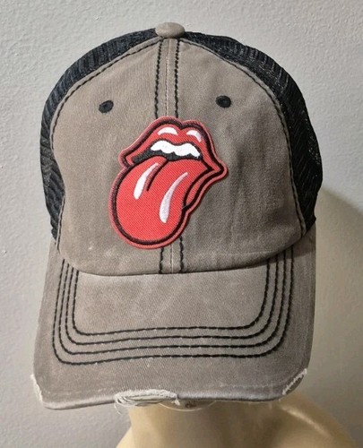 The Rolling Stones Trucker Hat Distressed Cap Khaki & Black - Picture 5 of 14