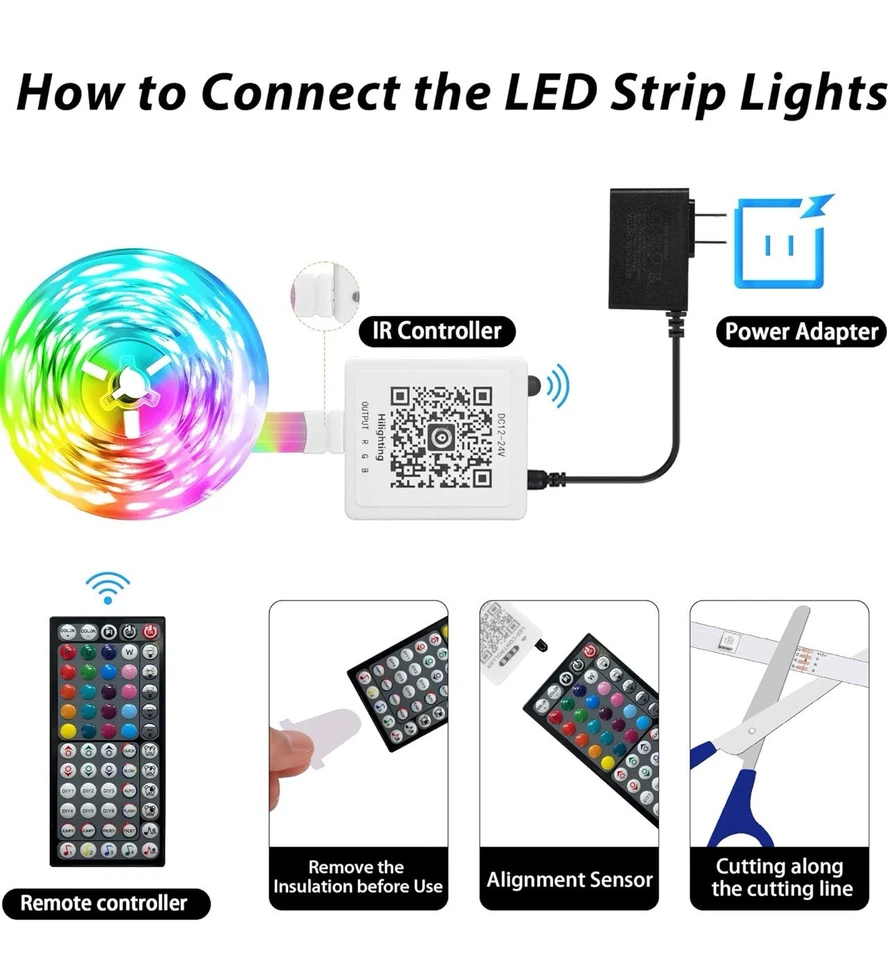 50 Ft LED Strip Lights, Smart Light with App Remote Control, RGB LED 1 ROLL 50ft - Image 3 of 4