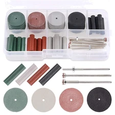 40Pcs Silicone Rubber Polishing Wheels Set with 6 Mandrels - Precision Polishing