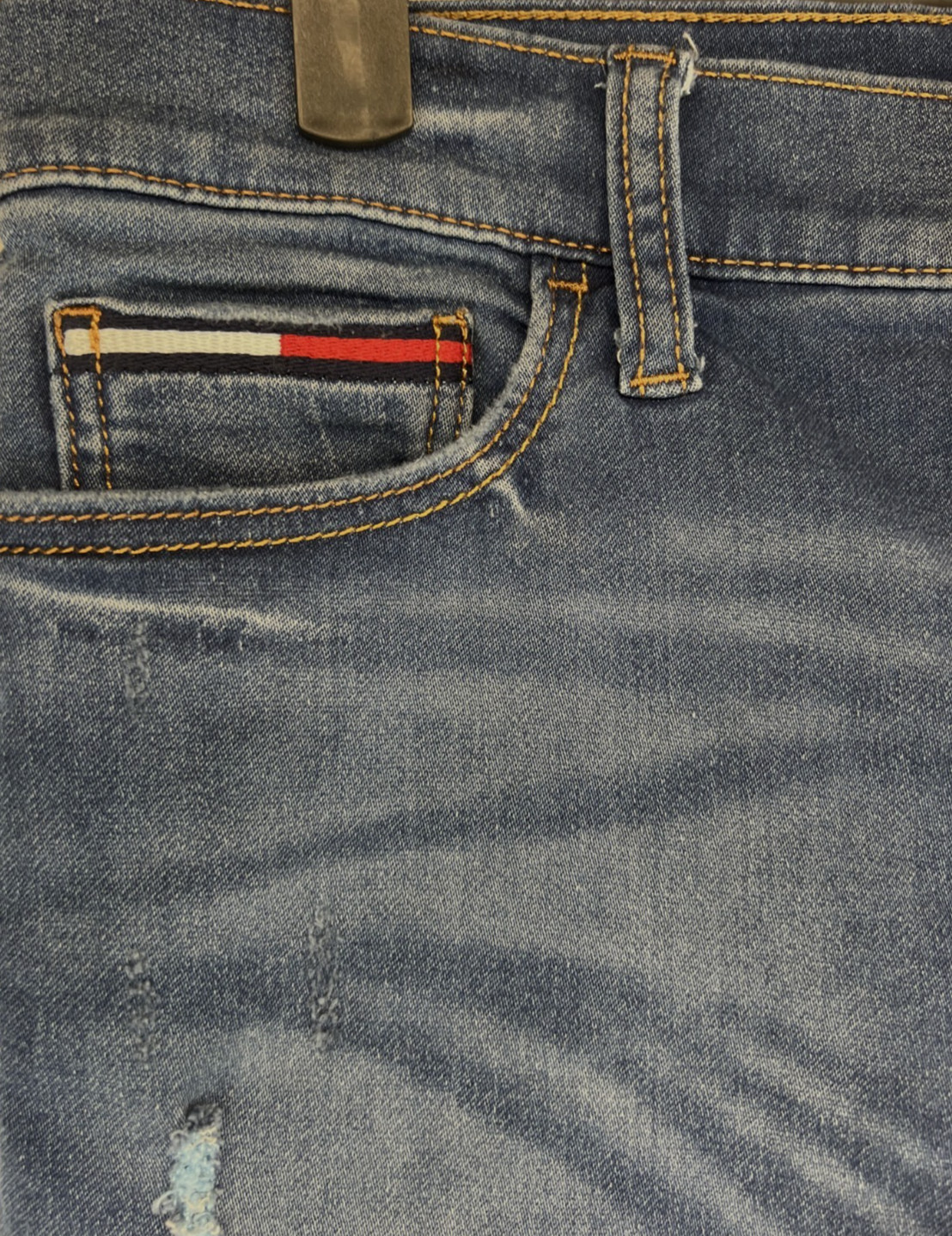 Tommy Hilfiger Denim Legging - Womens 6 Blue Mid Rise Pre-Loved Stained (5607) image 6