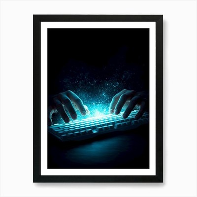 Computer Tastatur Kunstdruck gerahmt Wandbild Poster Leinwanddruck Bild