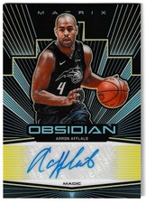 2019-20 Panini Obsidian Matrix Electric Etch Yellow Auto /10 Aaron Afflalo Magic