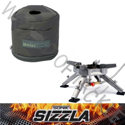 Sonik Sizzla Angeln Gas Superkocher kompakt UND GASABDECKUNG 2800W Camping