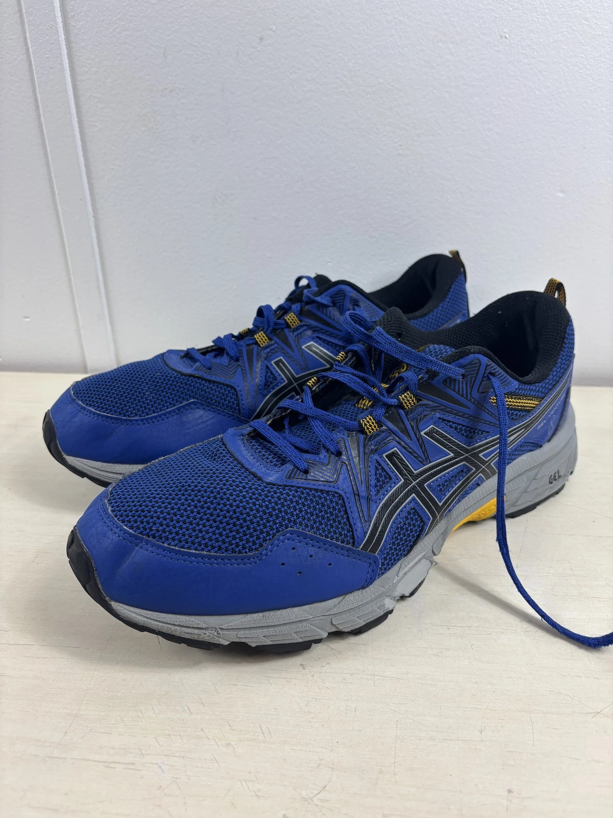 Scarpe Asics Gel Venture 8 uomo taglia 11 5 blu grigio trail running extra larghe