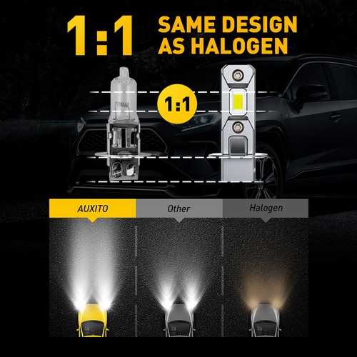 AUXITO H3 Fog Light Bulbs 6500K Xenon White LED Conversion kit Headlight GF J - Picture 7 of 10
