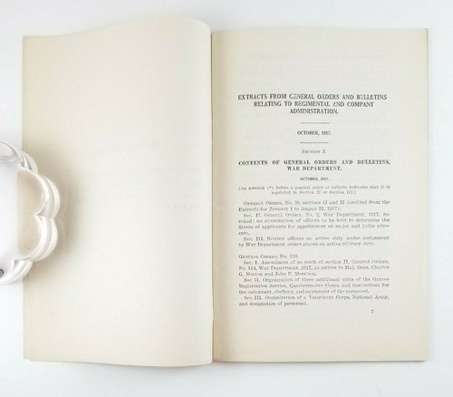 Extractos de Órdenes Generales y Boletines Departamento de Guerra Primera Guerra Mundial Estados Unidos 1917 - Imagen 4 de 11