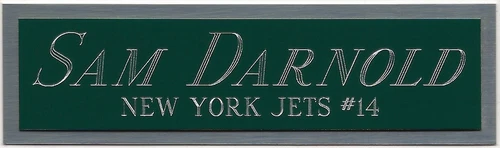 SAM DARNOLD JETS NAMEPLATE FOR AUTOGRAPHED Signed HELMET-FOOTBALL-JERSEY-PHOTO