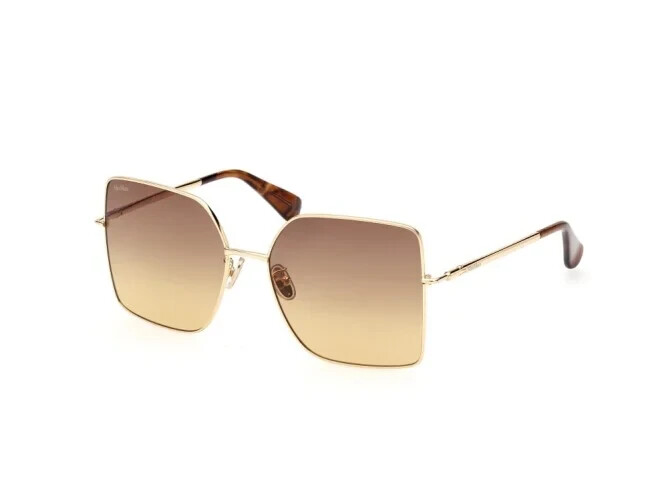 Квадратная металлическая оправа солнцезащитных очков Max Mara MM0062-H 30F GoldTortoise 59-17-130 33490₽