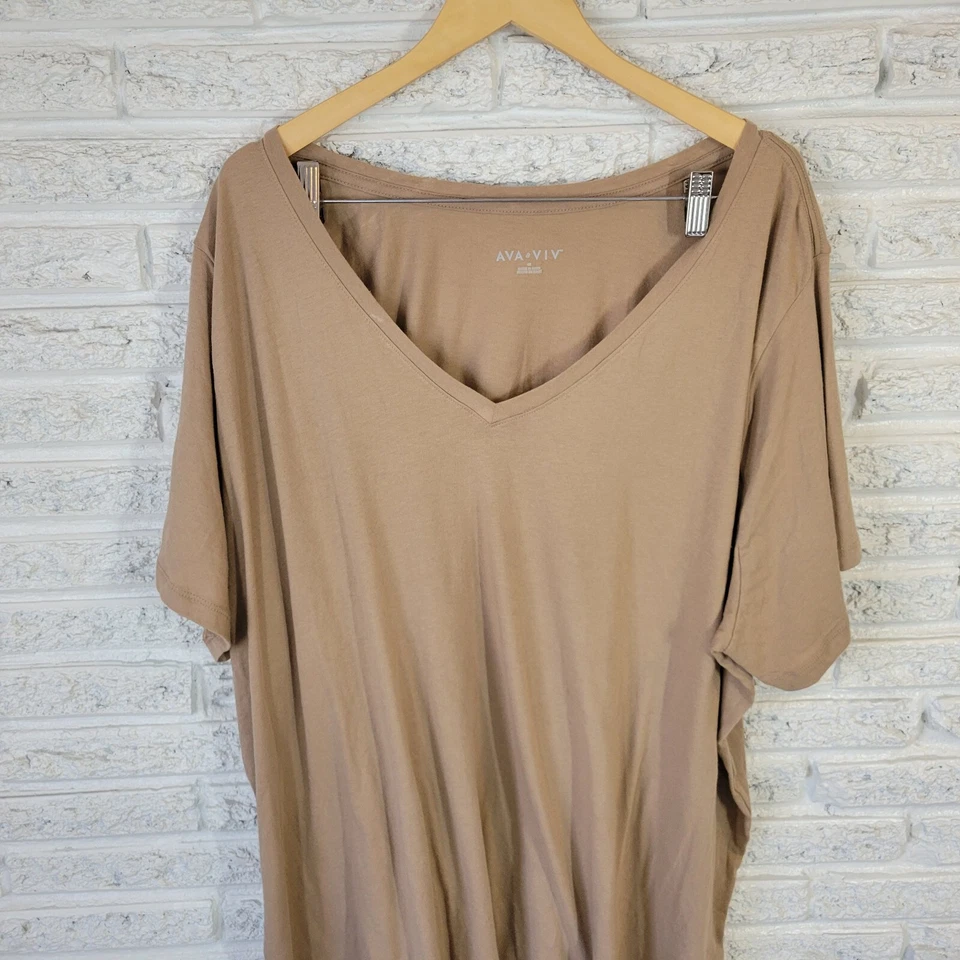 Camiseta Ava Viv Mujer Top 4X Plus Manga Corta Bronceada Ligera Cómoda Informal Foto 3 de 4