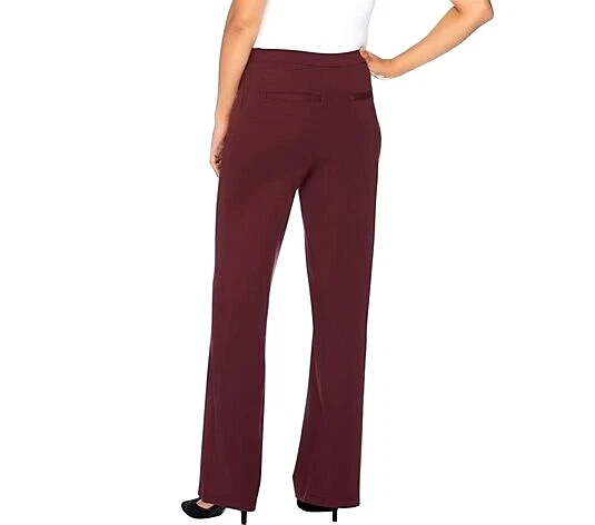 Nuevo $79 H by Halston 0P-2P Pull-On VIP PONTE Tejido Pierna Ancha Pull On Pantalones de Vestir Foto 2 de 3