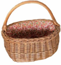15  Vtg Willow Basket Large Wicker Gathering Oval Handle Hand Woven Farm Country