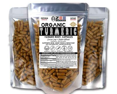 #ad Organic Turmeric Ginger Capsules 3000mg of Natural Pure Herbal Supplement $17.95