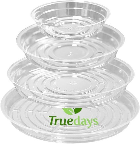 20 - Pack Clear Plant Saucers (6 - 12 inch) - Ideal for Indoor/Outdoor Plants