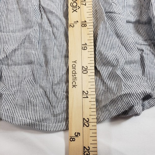 LOVE NOTES JR Teen MEDIUM Blue Pinstripe Adjustable Sleeve Button Up Ruffle Tier - Picture 5 of 9