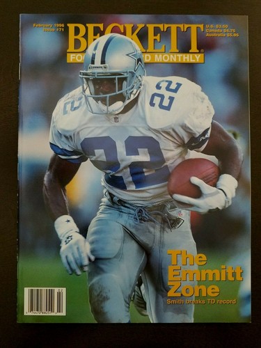 1996 BECKETT Football Price Guide Dallas Cowboys EMMITT SMITH Cards NFL - Picture 2 of 3