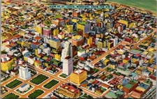 Birds Eye View ST. LOUIS, Missouri MO linen Postcard