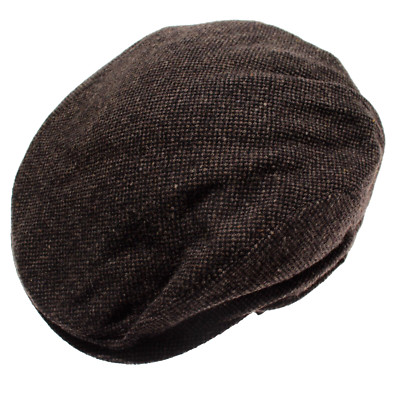 Wigens NWT Newsboy Cap w/ Ear Flaps Size 59, 7 & 3/8ths in Brown/Black 100% Wool