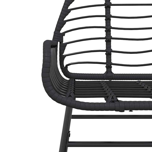 VidaXL 3 soldes Piece Garden Dining Set Black Poly Rattan Glass HOT