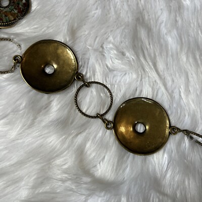 Vintage Chain Loop Brass And Pebbled Detail Belt | eBay display picture 1