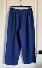 St. John Collection Pants Womens Sz 10 Blue Santana Knit Pleated Straight Ankle